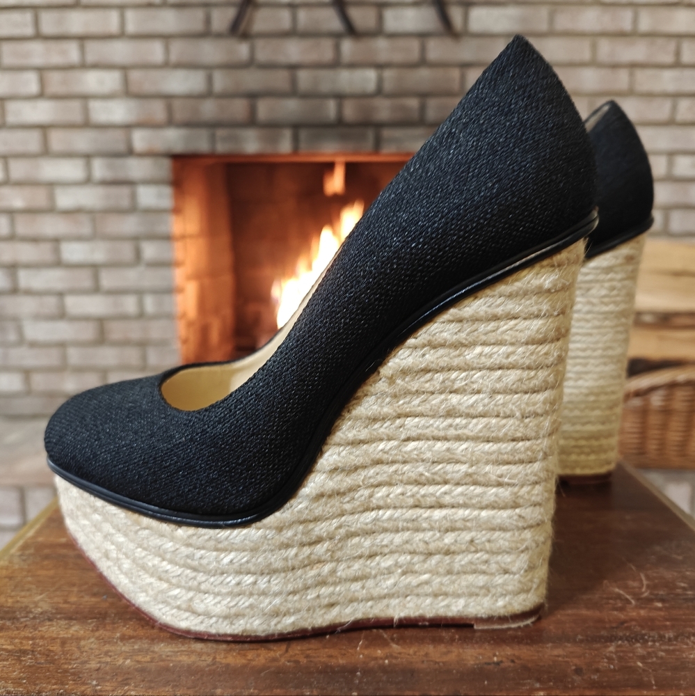 Charlotte Olympia wedge espadrille sz38.5